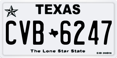 TX license plate CVB6247