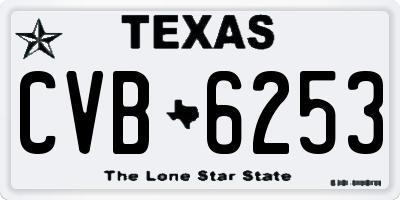 TX license plate CVB6253