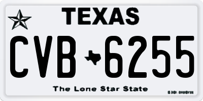TX license plate CVB6255