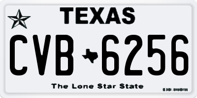 TX license plate CVB6256