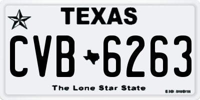 TX license plate CVB6263