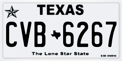 TX license plate CVB6267