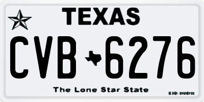 TX license plate CVB6276
