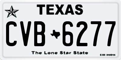 TX license plate CVB6277