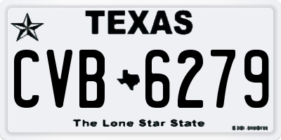 TX license plate CVB6279