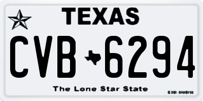 TX license plate CVB6294