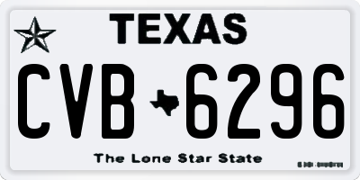TX license plate CVB6296