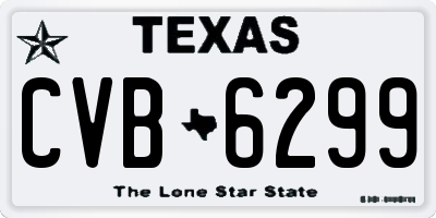 TX license plate CVB6299