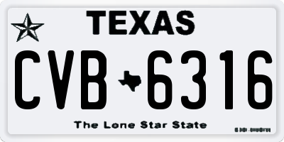 TX license plate CVB6316