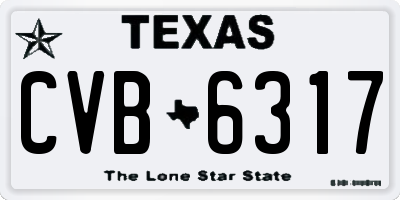 TX license plate CVB6317