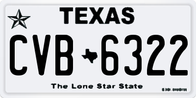 TX license plate CVB6322