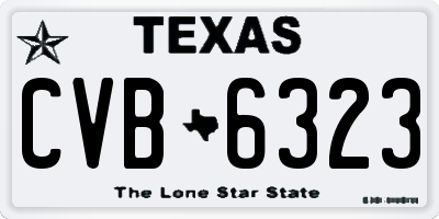 TX license plate CVB6323