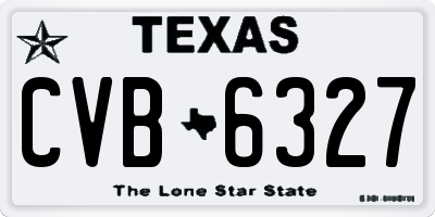 TX license plate CVB6327