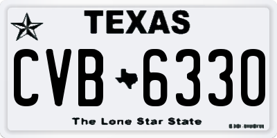 TX license plate CVB6330
