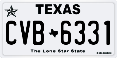 TX license plate CVB6331