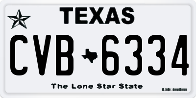 TX license plate CVB6334