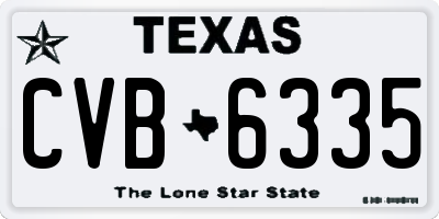 TX license plate CVB6335