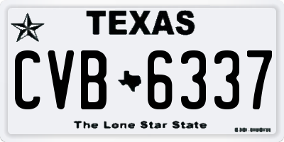 TX license plate CVB6337