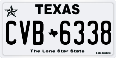 TX license plate CVB6338