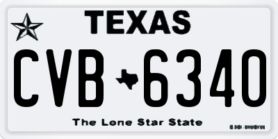 TX license plate CVB6340