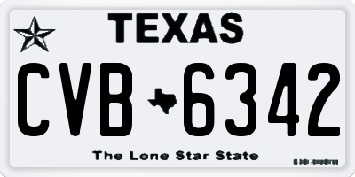 TX license plate CVB6342