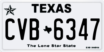 TX license plate CVB6347