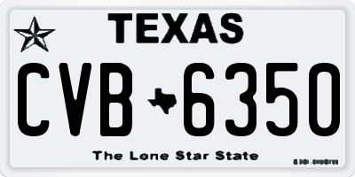TX license plate CVB6350