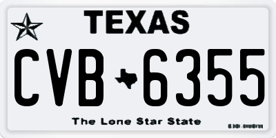 TX license plate CVB6355