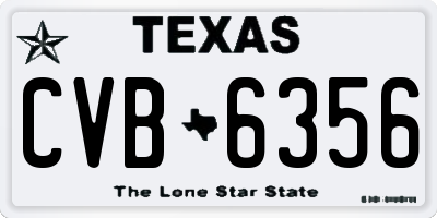 TX license plate CVB6356
