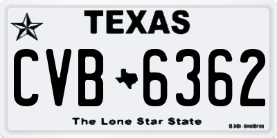 TX license plate CVB6362