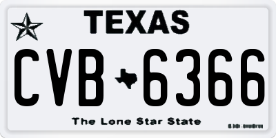 TX license plate CVB6366