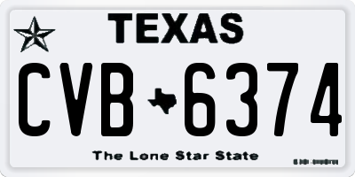 TX license plate CVB6374