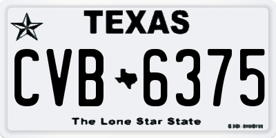 TX license plate CVB6375