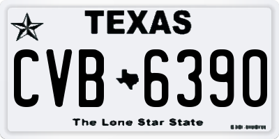 TX license plate CVB6390