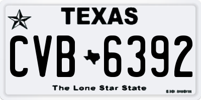 TX license plate CVB6392
