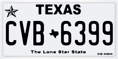 TX license plate CVB6399