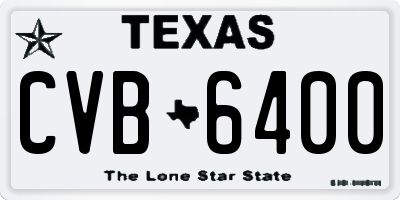 TX license plate CVB6400