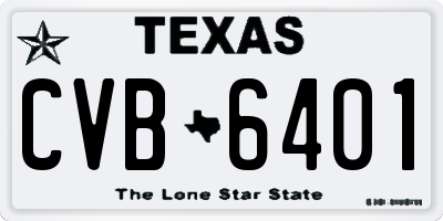 TX license plate CVB6401