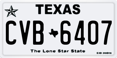 TX license plate CVB6407