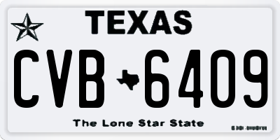 TX license plate CVB6409