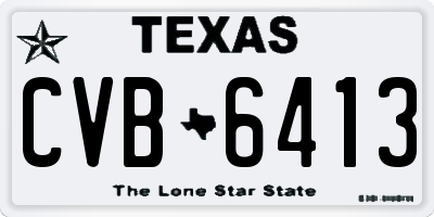 TX license plate CVB6413