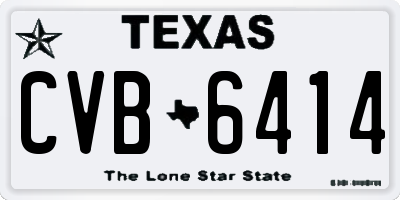 TX license plate CVB6414