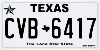 TX license plate CVB6417