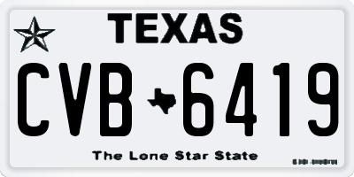 TX license plate CVB6419