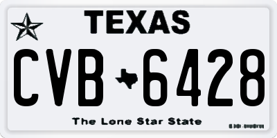 TX license plate CVB6428