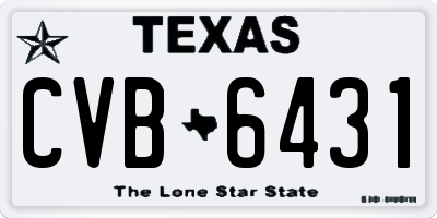 TX license plate CVB6431