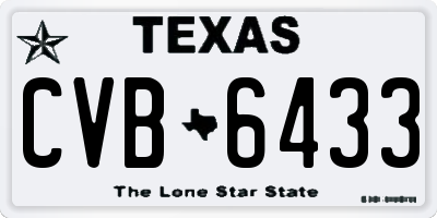 TX license plate CVB6433