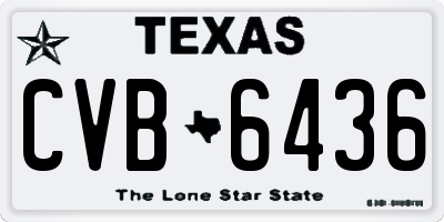 TX license plate CVB6436