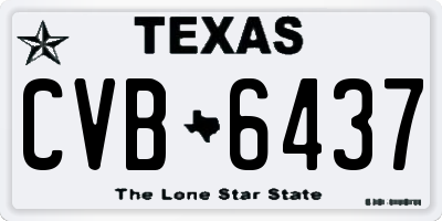 TX license plate CVB6437