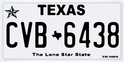 TX license plate CVB6438